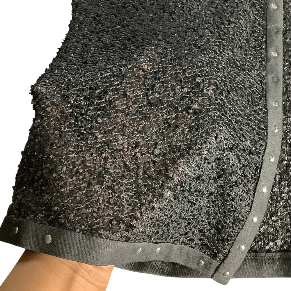 Nubiano Cardigan Women 16‎ Black Studded Open Front Church Whimsgoth Bell Sleeve - Picture 5 of 16